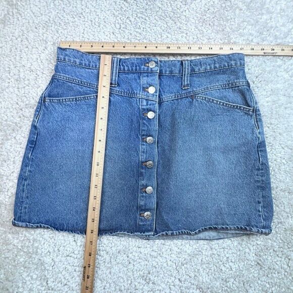 Madewell Blue Denim High Rise A-line Mini Skirt - Picture 8 of 9